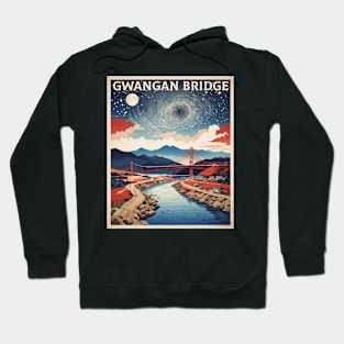 Gwangan Bridge South Korea Starry Night Travel Tourism Retro Vintage Hoodie